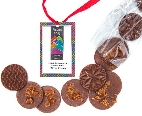 Milk Chocolate Discs with Toffee Pieces